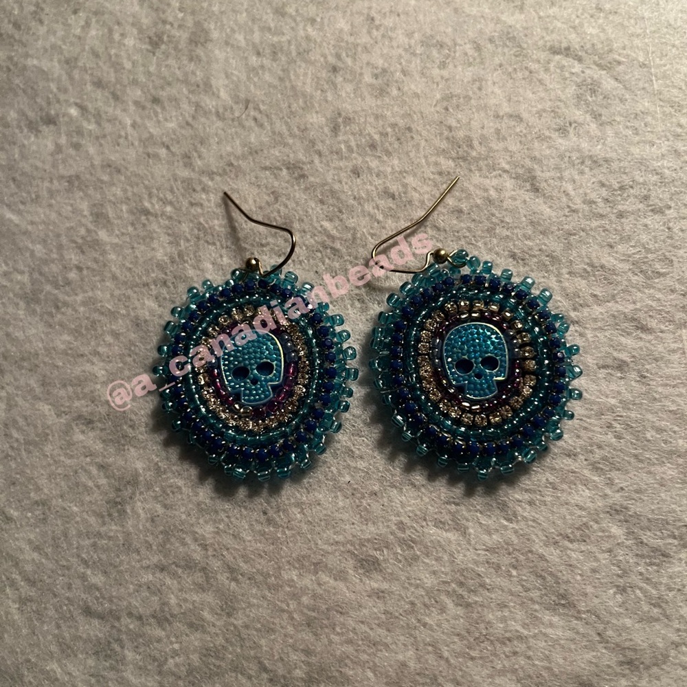 Beaded Skull Earrings
